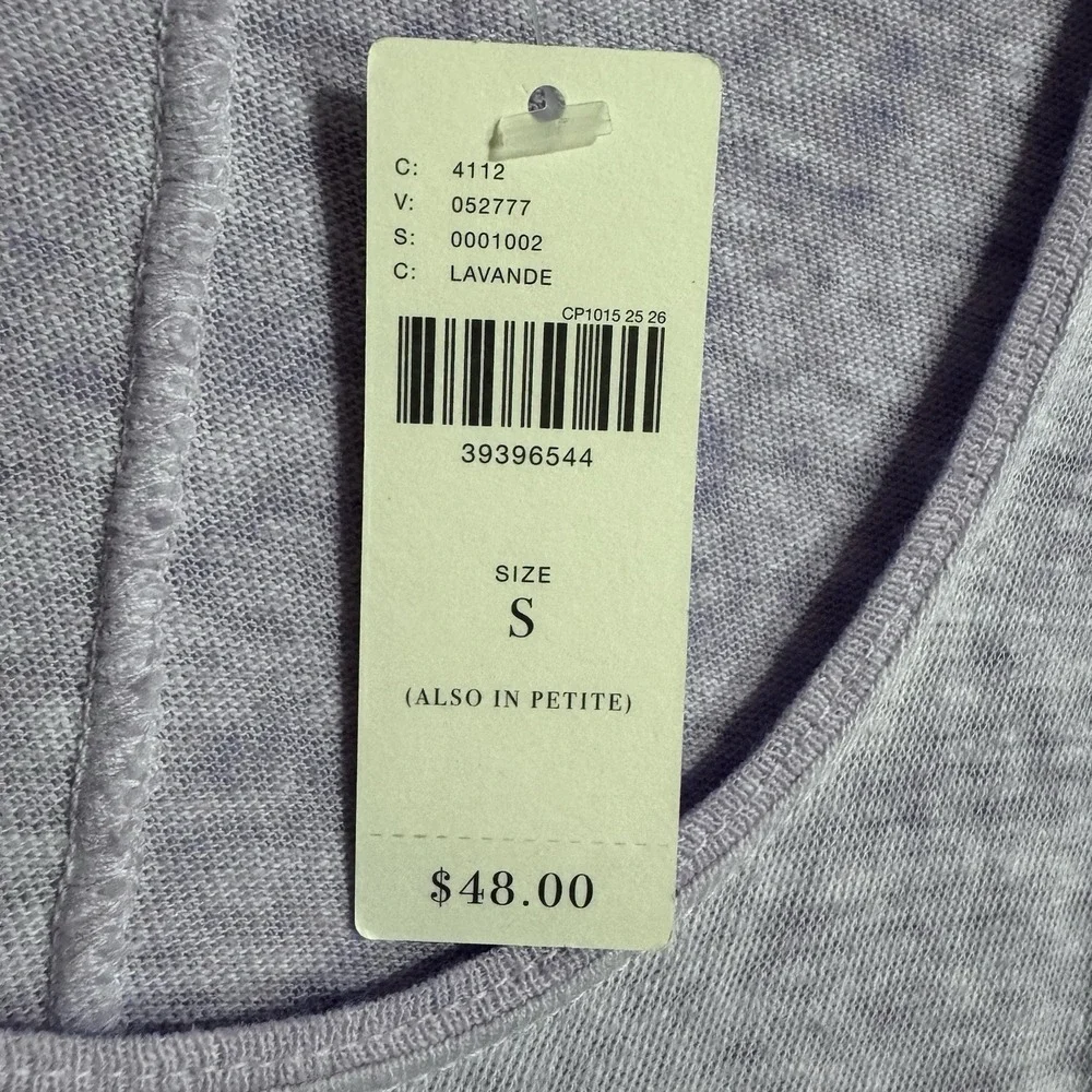 NEW Anthropologie Akemi + Kin Linen Slub Swing Tank Top Size S‎ Lavender Purple